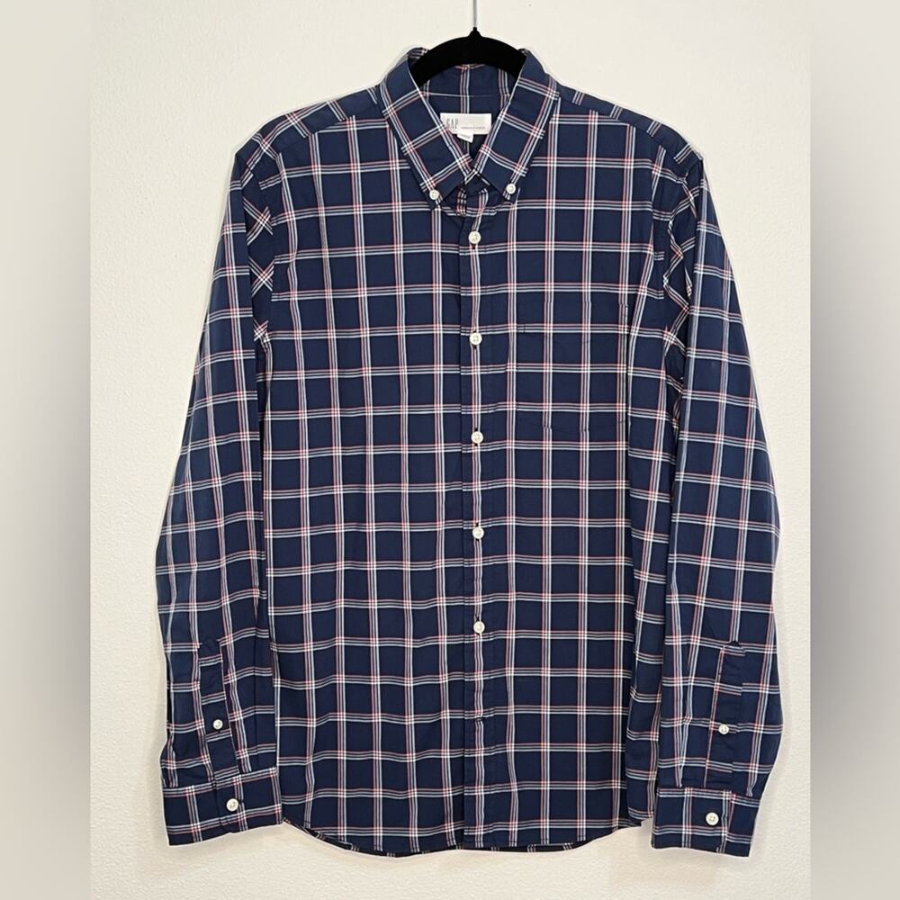 Gap Men Button down Striped Blue, Orange Size M